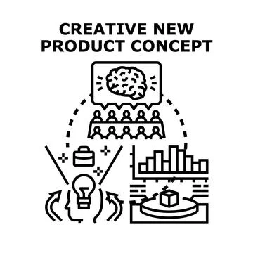 Creative new product development process and concept generation 스톡 일러스트
