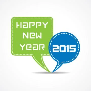 Creative New Year 2015 design with message bubble concept stock vector 스톡 일러스트
