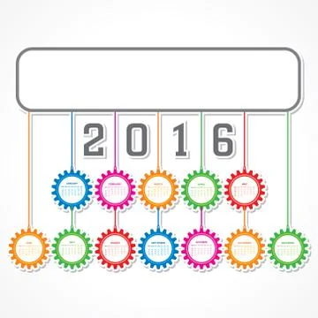 Creative New Year 2016 calendar design stock vector 스톡 일러스트