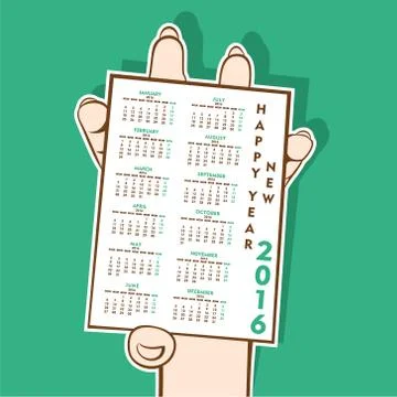 Creative new year 2016 calendar design Stock Illustration