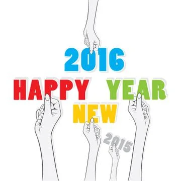 Creative new year 2016 greeting card design Stock Illustration