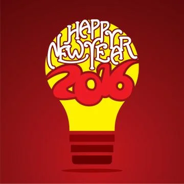 Creative new year 2016 greeting design vector Stockillustratie