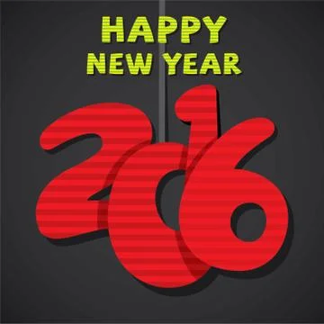 Creative new year 2016 greeting card design vector Stock Illustration