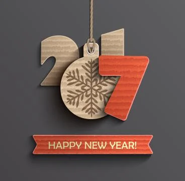 Creative New Year 2017 design. Stock Illustration