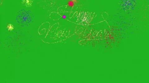Creative New Year Eve Blast on Green Screen Stock Footage 230865279