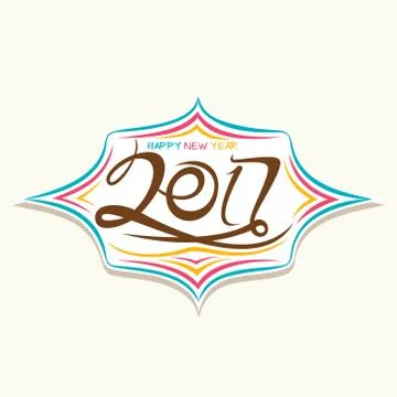 Creative New Year Greeting for 2017 Stock Illustration
