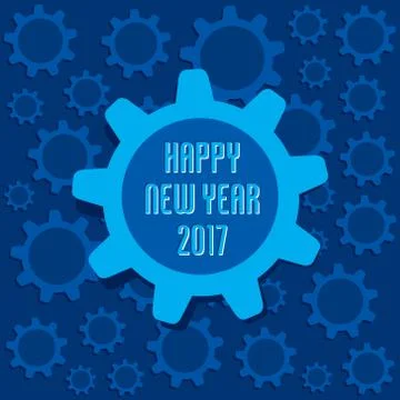 Creative New Year Greeting for 2017 Stock Illustration