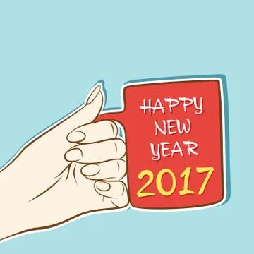Creative New Year Greeting for 2017 Stock Illustration