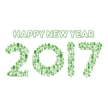 Creative New Year Greeting for 2017 Stock-Illustration