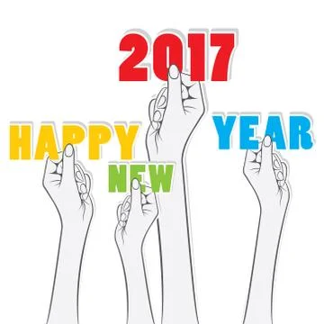 Creative New Year Greeting for 2017 Stock Illustration