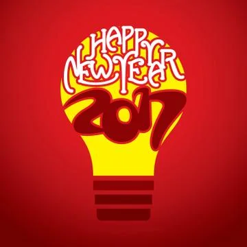 Creative New Year Greeting for 2017 Stock Illustration