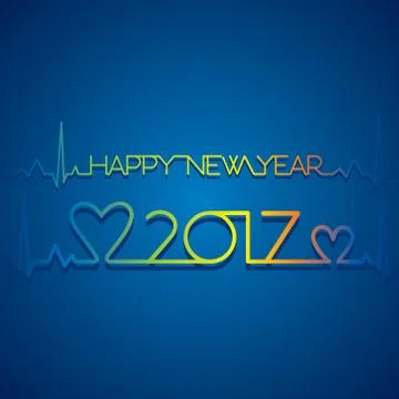 Creative New Year Greeting for 2017 Stock Illustration