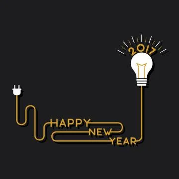 Creative New Year Greeting for 2017 Stock Illustration
