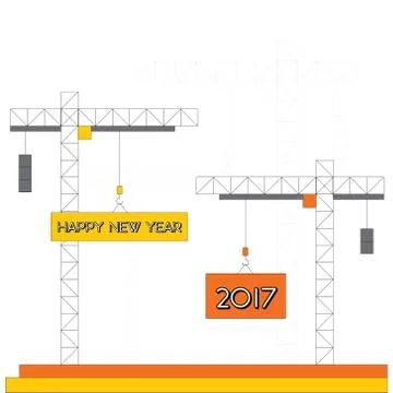 Creative New Year Greeting for 2017 Stock Illustration
