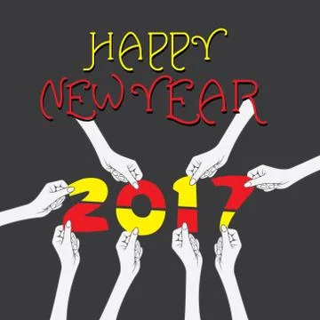 Creative New Year Greeting for 2017 Stock Illustration