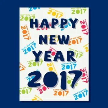 Creative New Year Greeting for 2017 Stock Illustration