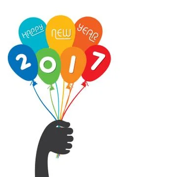 Creative New Year Greeting for 2017 Stock Illustration