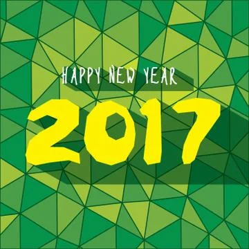 Creative New Year Greeting for 2017 Stock Illustration