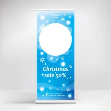 Creative new year s roll-up banner for advertising Stock Illustration