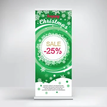 Creative new year s roll-up banner for advertising Stock Illustration