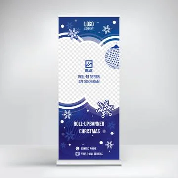 Creative new year s roll-up banner for advertising Stock Illustration