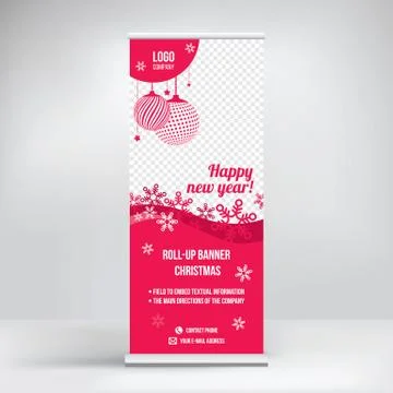 Creative new year s roll-up banner for advertising Illustrazione stock