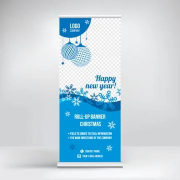 Creative new year s roll-up banner for advertising Stock Illustration