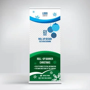 Creative new year s roll-up banner for advertising Stock Illustration