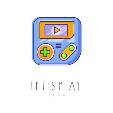 Creative nintendo logo. Game console icon. Let s play. Electronic gadget Illustrazione stock