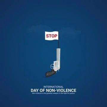 Creative Non-Violence day ads design. International Day of Non-Violence, Ce.. Stock Illustration