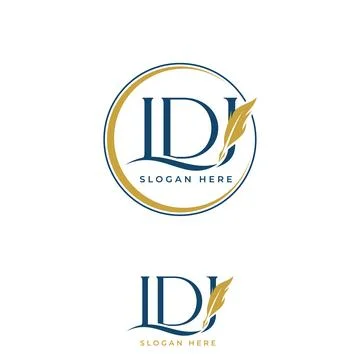 Creative Notary LDJ letter Logo With feather vector for your business and c.. Stock Illustration