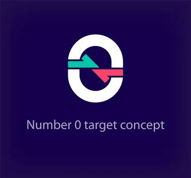 Creative number 0 arrow logo design. Stock Illustration