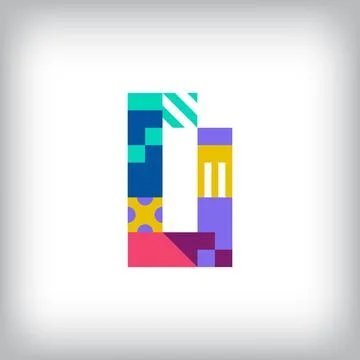 Creative number 0 logo with geometric shapes. Stock Illustration