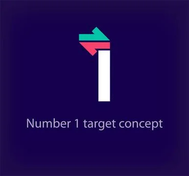 Creative number 1 arrow logo design. Stock Illustration