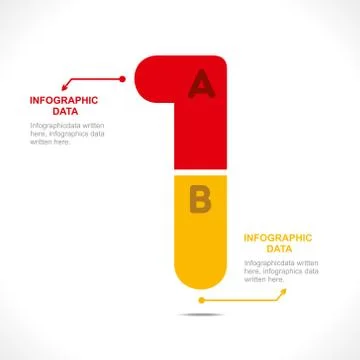 Creative number  1  info-graphics design concept vector Stock Illustration