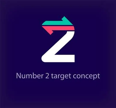 Creative number 2 arrow logo design. Stock Illustration