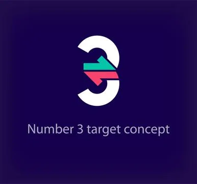 Creative number 3 arrow logo design. Stock Illustration