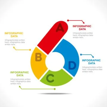 Creative number  6  info-graphics design concept vector Stock Illustration