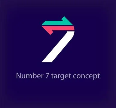 Creative number 7 arrow logo design. Stock Illustration