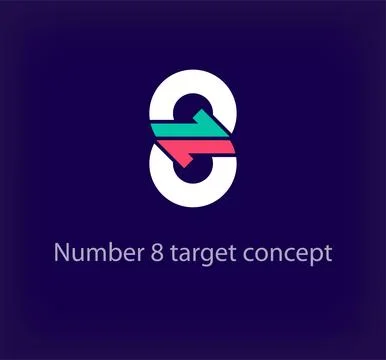 Creative number 8 arrow logo design. Stock Illustration