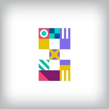 Creative number 8 logo with geometric shapes. Stock Illustration