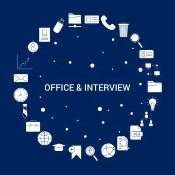 Creative Office and Interview icon Background Illustrazione stock