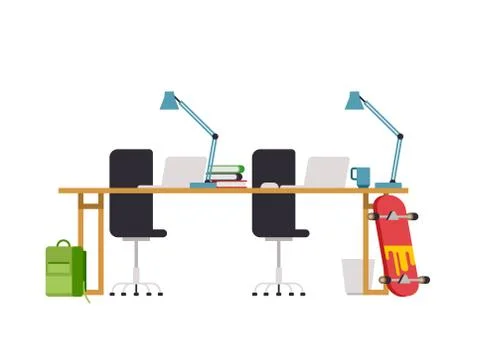 Creative Office Co-working Center Stock Illustration