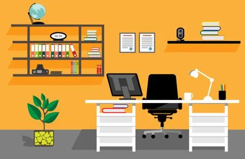 Creative office desktop workspace. Stock Illustration