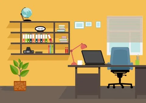 Creative office desktop workspace. mock up Stock Illustration