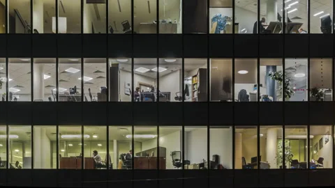 Creative office workers during operation and at the end of working day, time Stock Footage 102188476