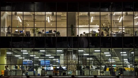 Creative office workers in the end of working day time lapse Stock Footage 69723864