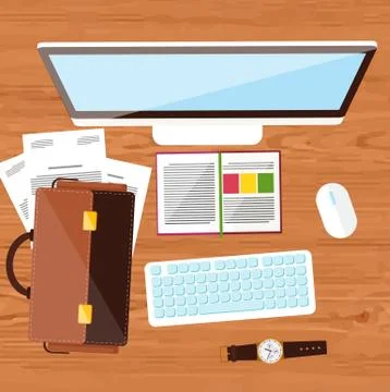 Creative office workplace Stockillustratie