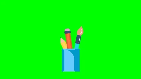 Creative office workspace, school education, artist studio toolkit, design Stock Footage 341203507