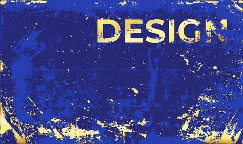 Creative old design background blue with gold Stock Illustration